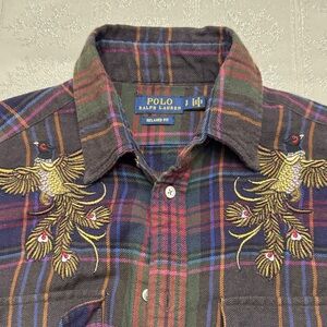 Polo by Ralph Lauren Multicolor Plaid Shirt with Bird Embroidery